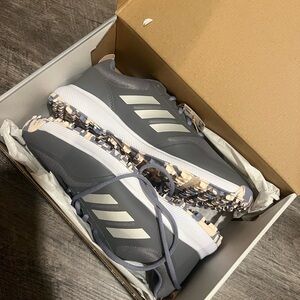 Adidas Gray Golf Shoes with Patterned Sole